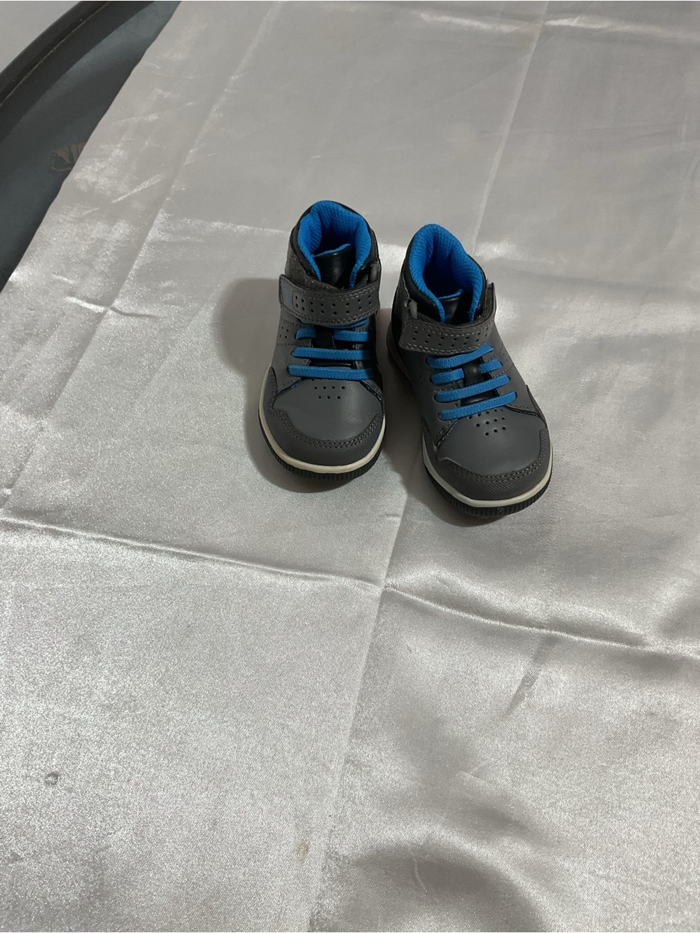 Kids High-Top Sneakers in Gray and Blue - Comfortable Everyday Shoes